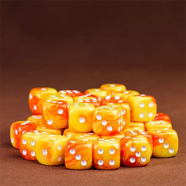 NordicDice d6 Rødgul mini d6 12mm terninger - 25 stk