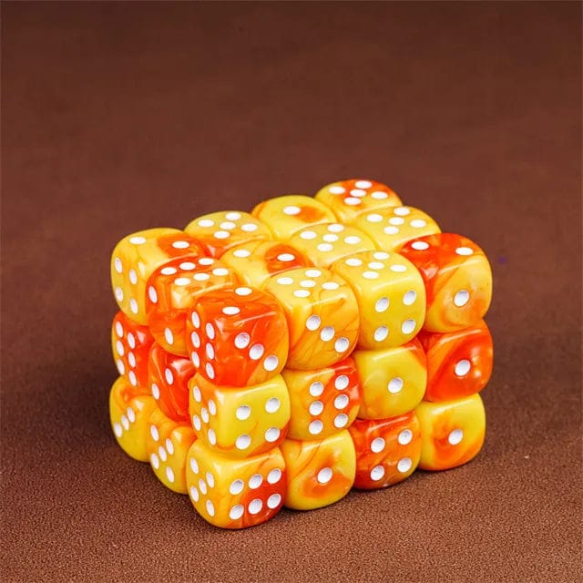 NordicDice d6 Rødgul mini d6 12mm terninger - 25 stk