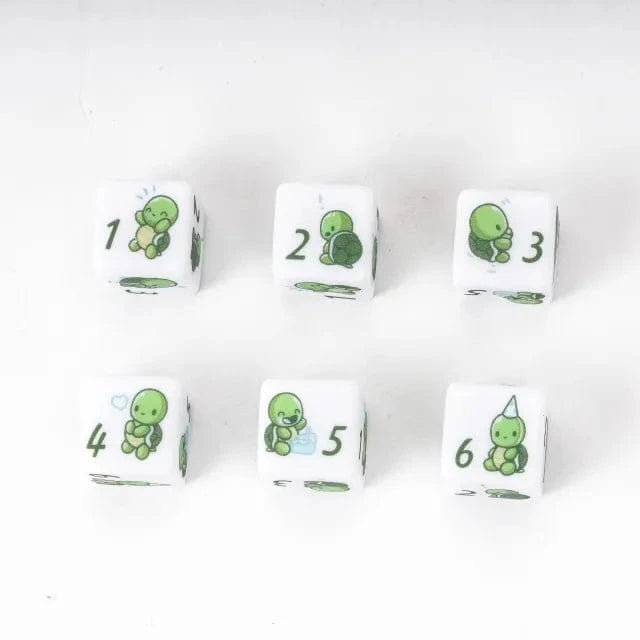 NordicDice d6 (sekssidet) cute turtle d6 rollespilsterning - 16mm