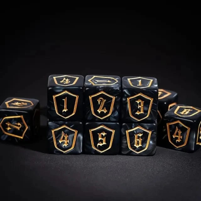 NordicDice d6 (sekssidet) Dark warrior d6 rollespilsterning - 16mm
