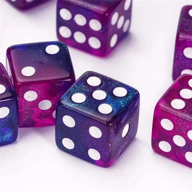 NordicDice d6 (sekssidet) Galaxy glitter d6 terning - 16mm