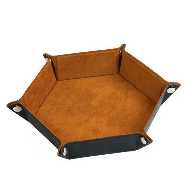 NordicDice Dice tray Foldbar Terningemåtte - brun og sort (hexagon)