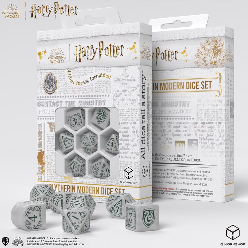 NordicDice Harry Potter Dice Set Slytherin Modern Dice Set - White (7)