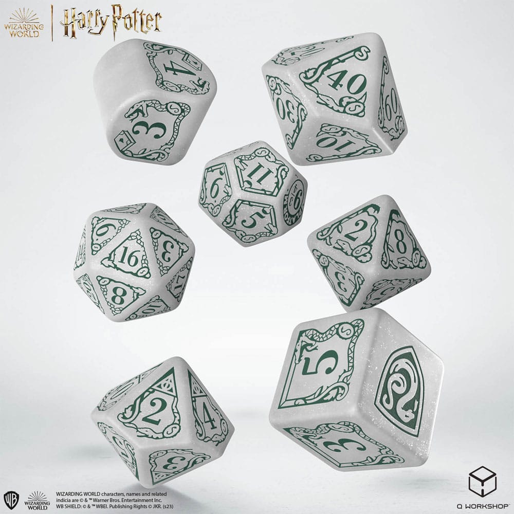 NordicDice Harry Potter Dice Set Slytherin Modern Dice Set - White (7)