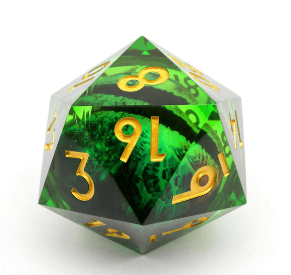 NordicDice Liquid dice Liquid Core - Green demon eye 50mm