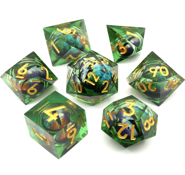 NordicDice Liquid dice Liquid Core - Green demon rollespilsterninger