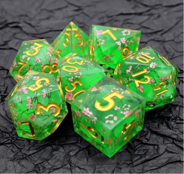 NordicDice Liquid dice Liquid Core - Green Flora rollespilsterninger