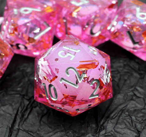 NordicDice Liquid dice Liquid Core - Pink water rollespilsterninger