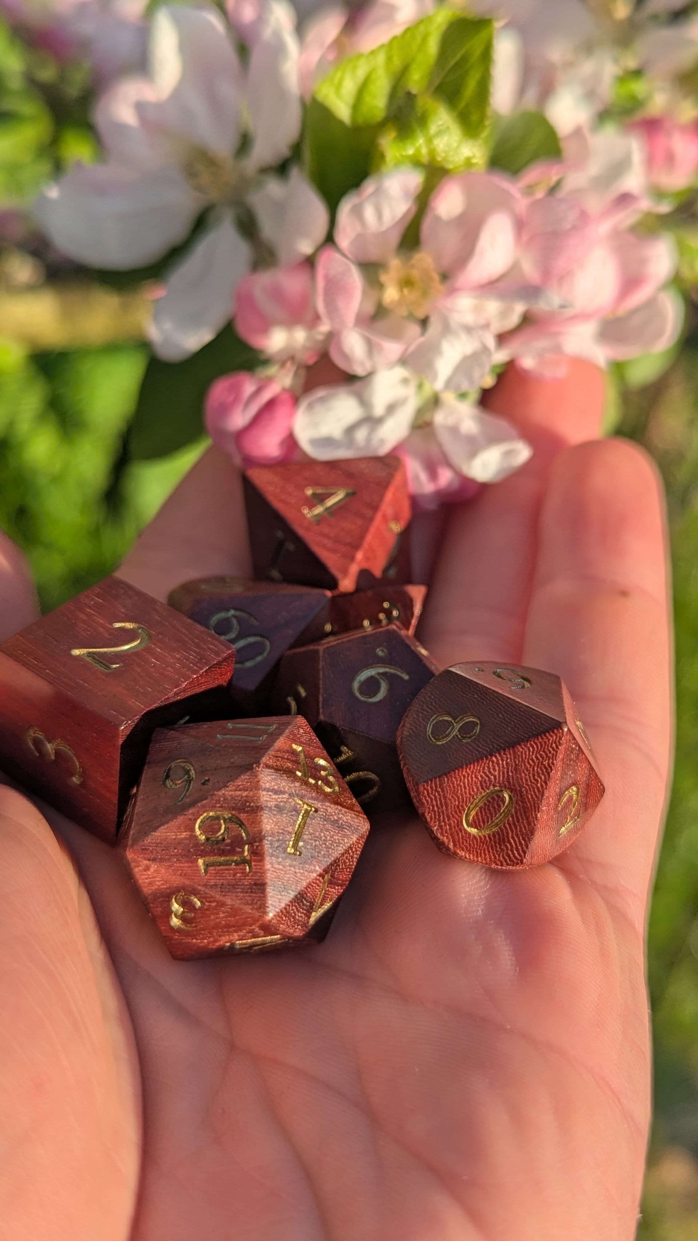 NordicDice Liquid dice Mørke træ rollespilsterninger - 7 stk