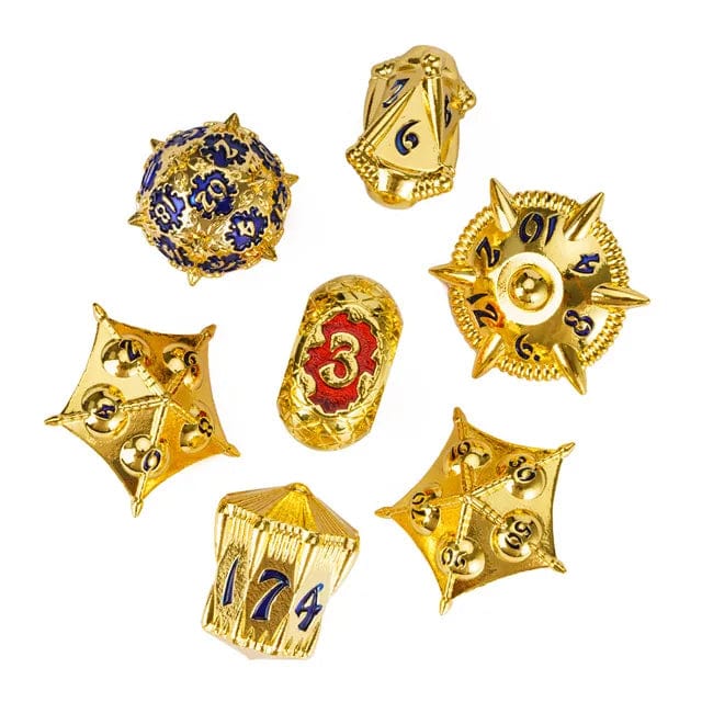 NordicDice Metal terninger Gold dragon lair - Metal rollespilsterninger