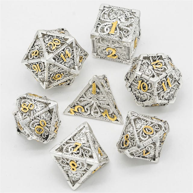 NordicDice Metal terninger Hul Illithid Dice af Metal - 7 stk rollespilsterninger