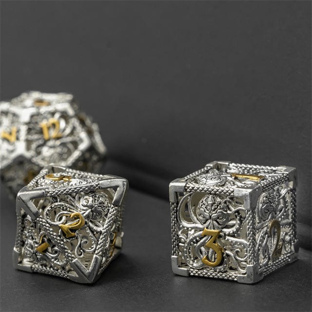 NordicDice Metal terninger Hul Illithid Dice af Metal - 7 stk rollespilsterninger