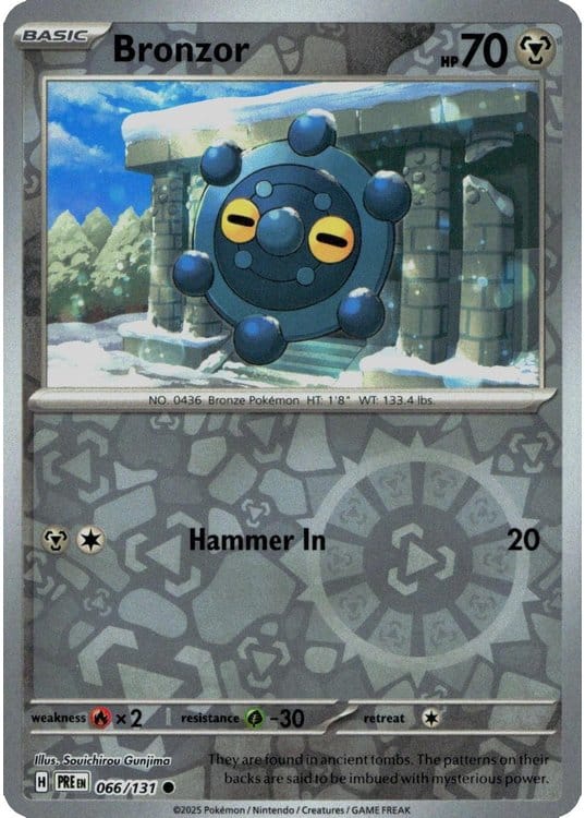 NordicDice Pkm Singles Bronzor - Prismatic Evolutions Pokemon Card English