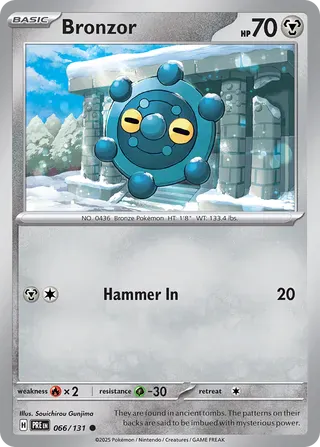 NordicDice Pkm Singles Bronzor - Prismatic Evolutions Pokemon Card English