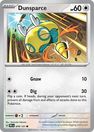 NordicDice Pkm Singles Dunsparce - Prismatic Evolutions Pokemon Card English