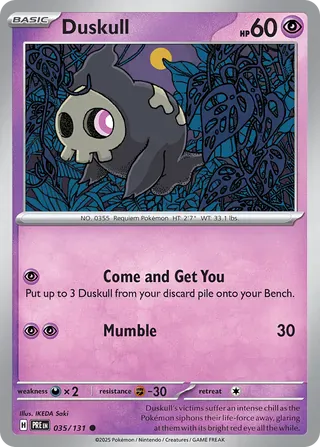 NordicDice Pkm Singles Duskull - Prismatic Evolutions Pokemon Card English