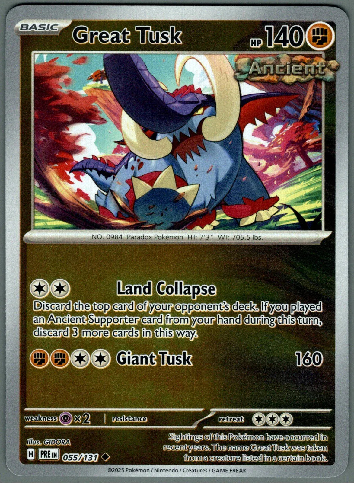 NordicDice Pkm Singles Great Tusk - Prismatic Evolutions Pokemon Card English