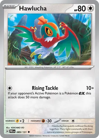 NordicDice Pkm Singles Hawlucha - Prismatic Evolutions Pokemon Card English
