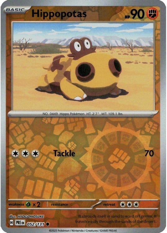 NordicDice Pkm Singles Hippopotas - Prismatic Evolutions Pokemon Card English