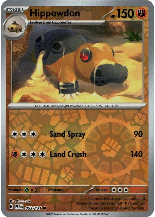 NordicDice Pkm Singles Hippowdon - Prismatic Evolutions Pokemon Card English