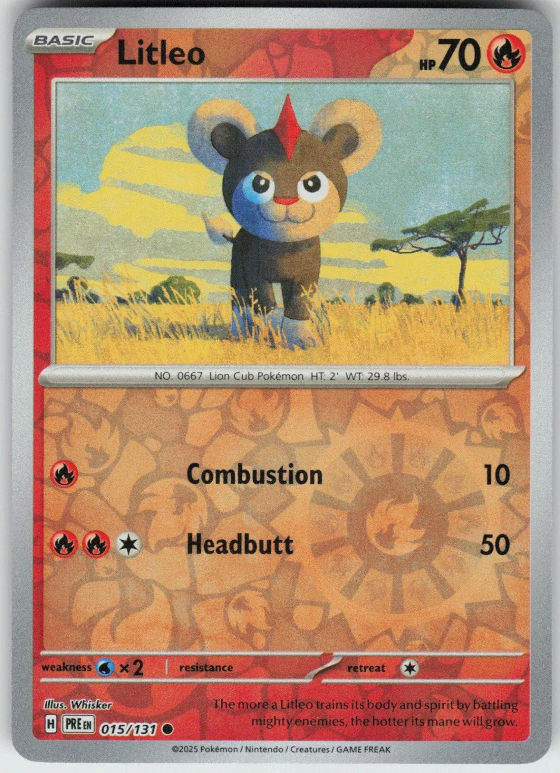 NordicDice Pkm Singles Litleo - Prismatic Evolutions Pokemon Card English