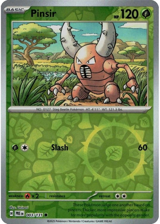NordicDice Pkm Singles Pinsir - Prismatic Evolutions Pokemon Card English