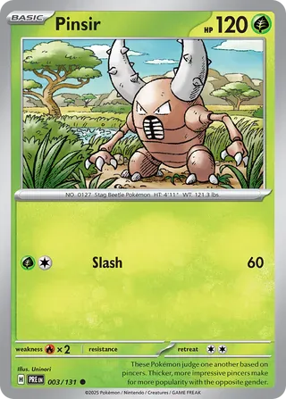 NordicDice Pkm Singles Pinsir - Prismatic Evolutions Pokemon Card English