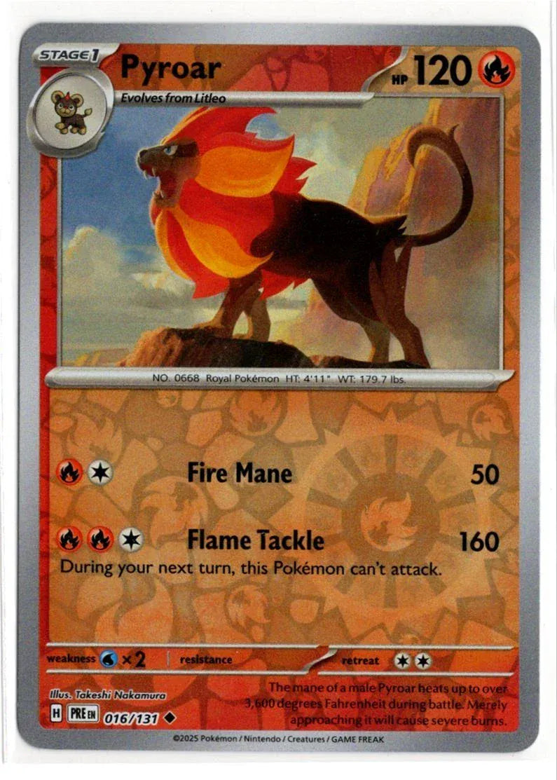 NordicDice Pkm Singles Pyroar - Prismatic Evolutions Pokemon Card English