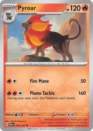 NordicDice Pkm Singles Pyroar - Prismatic Evolutions Pokemon Card English