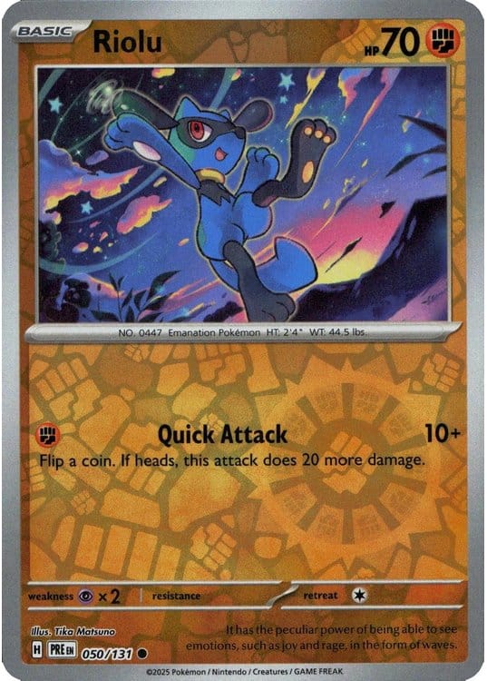 NordicDice Pkm Singles Riolu - Prismatic Evolutions Pokemon Card English