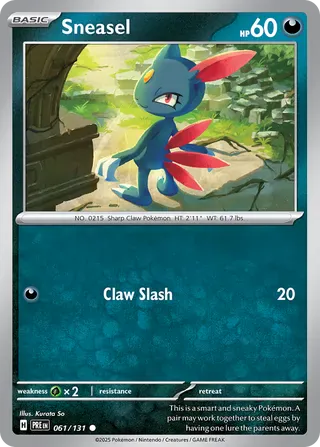NordicDice Pkm Singles Sneasel - Prismatic Evolutions Pokemon Card English