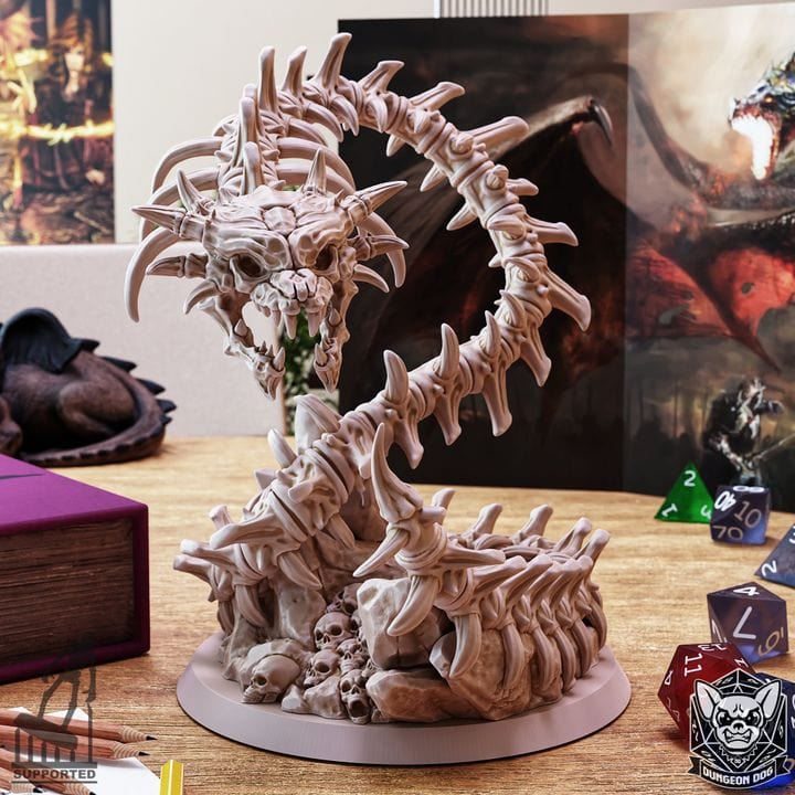 NordicDice rollespilsfigurer Bone Naga Unpainted - Custom Mini
