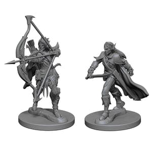 NordicDice rollespilsfigurer D&D Miniatures Unpainted Miniatures 2-Pack male elf Fighters