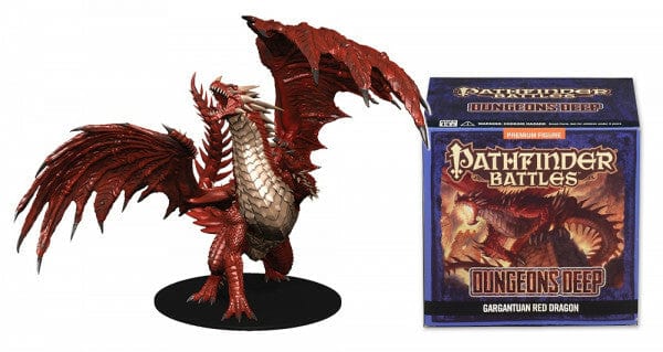 NordicDice rollespilsfigurer Pathfinder Battles: Dungeons Deep - Gargantuan Red Dragon