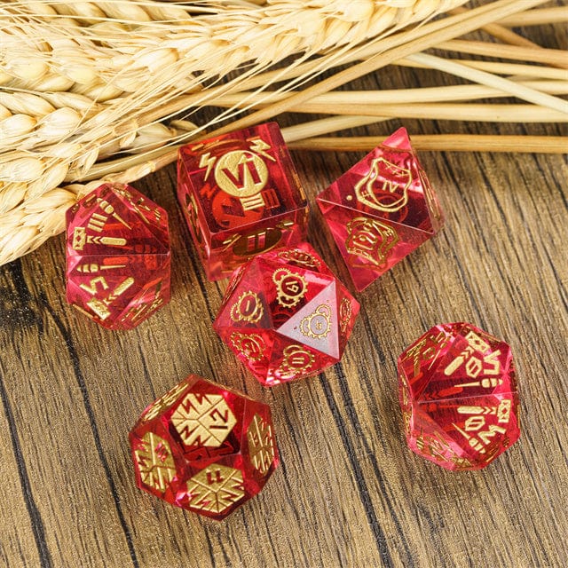 Artificer dice set - sharp dice D&D dice set