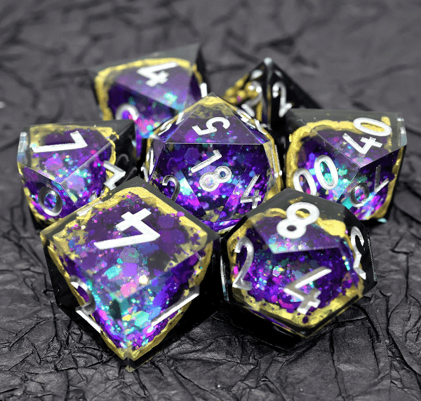 NordicDice Sharp Dice Fallingstar - Dark elf sharp dice rollespilsterninger