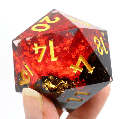 NordicDice Sharp Dice Fallingstar - Galactic red star (50mm)