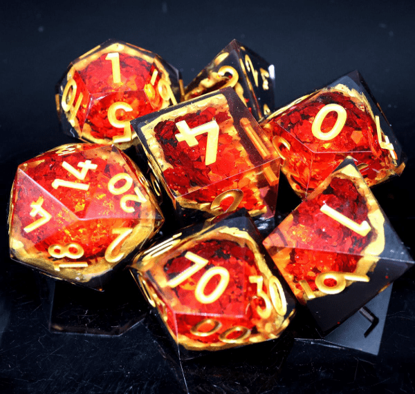 NordicDice Sharp Dice Fallingstar - Red star sharp dice rollespilsterninger