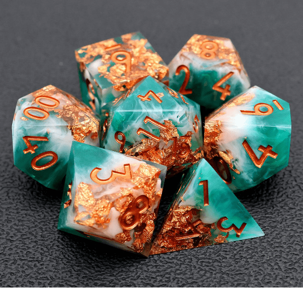 NordicDice Sharp Dice Golden water genasi - sharp dice rollespilsterninger