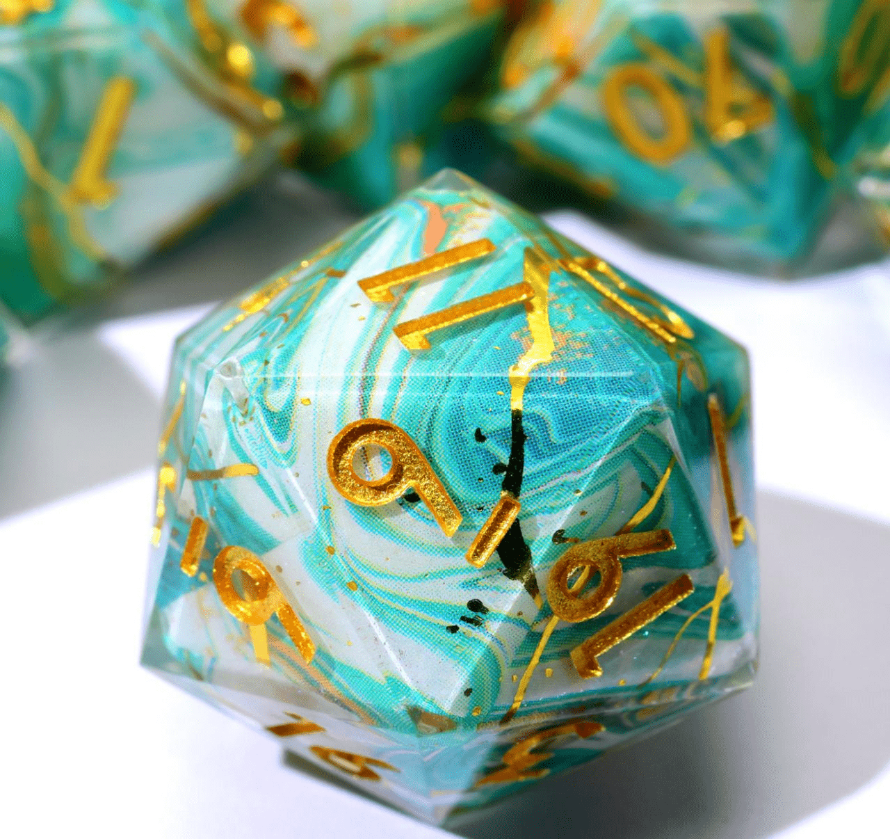 NordicDice Sharp Dice Green Cosmo - rollespilsterninger dnd