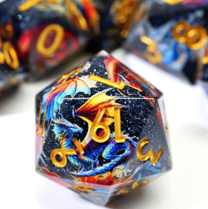 NordicDice Sharp Dice Layered Chromatic dragon rollespilsterninger