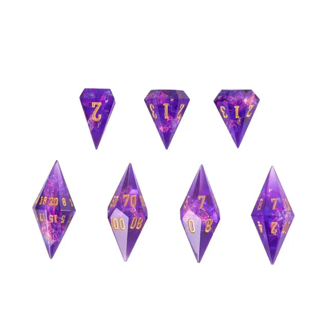 NordicDice Sharp Dice Pink Ametyst dice - sharp dice rollespilsterninger